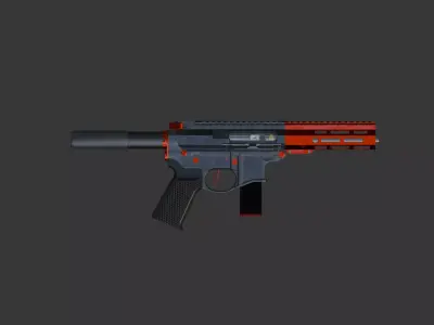 SR9B Pistol Carbine 3D model