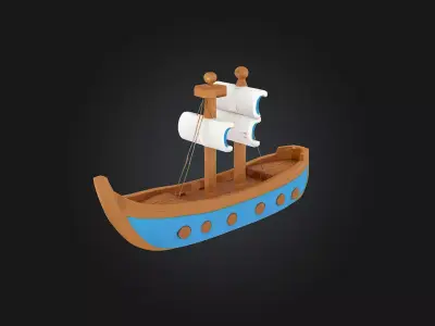 Sailing Dream  A Whimsical Toy Boat for Fantastical Waters 3D model