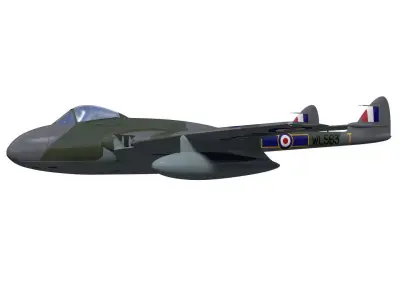 de Havilland DH100 Vampire FB Mk5 3D model purchase