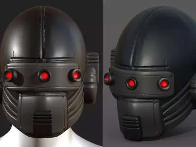Helmet scifi military combat 3d futuristic  Low-poly 3D model