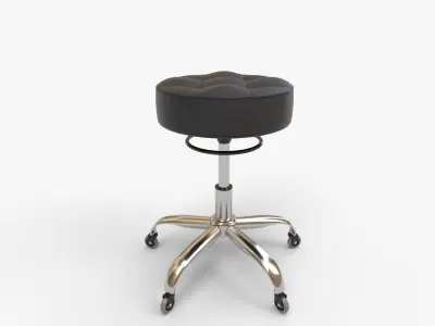 Professional Rolling Stool With Adjustable Height 3D model
