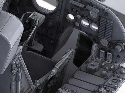 F104 Starfighter internal cockpit Stl files only 3D print model