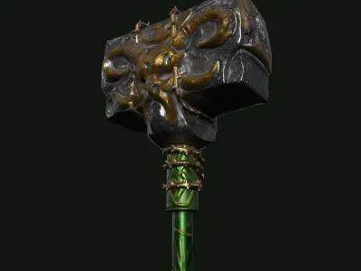 War Hammer 02 V2 Low-poly 3D model