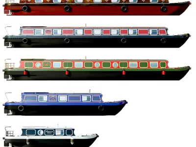 English Canal Boats 3D model