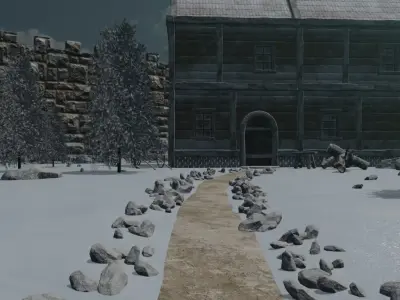 Winter Castle Village 3D model purchase