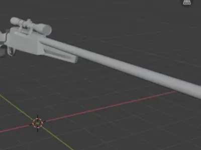Scoped Bolt Action Sniper Rifle Low-poly 3D model