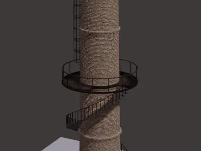 OLD FACTORY CHIMNEY  3D model