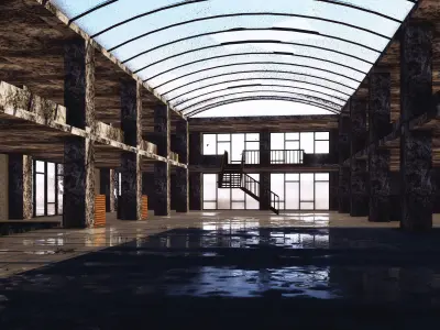 ABANDONED BUILDING Low-poly 3D model purchase