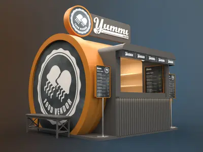 FOOD VENDOR KIOSK TC 3D model