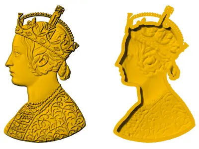 Victoria Empress and One Rupee Coin of 1906 3D print model