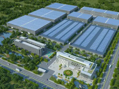 Industrial buildings factories industrial parks 3D model get