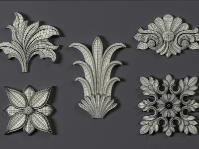 Five Free Ornament Brushes Alphas and 3D Models Free 3D model
