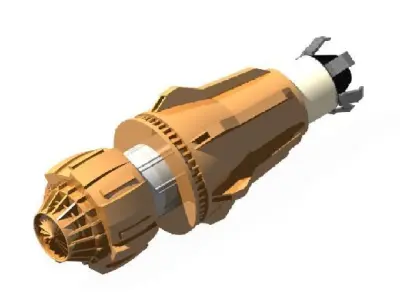 Sci fi plane engine design 3D model
