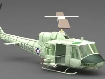 helicopter military 3D model from CGTrader