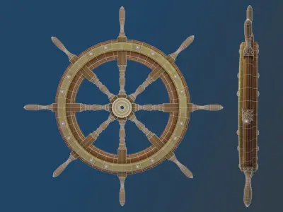 Ship rudder Low-poly 3D model