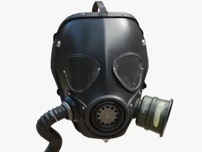Gas Mask Low-poly 3D model 2