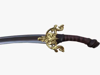 Elven sword Low-poly 3D model