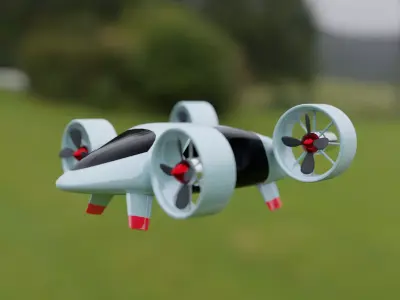 3D human carrying Dron Quadrocopter model 3D model