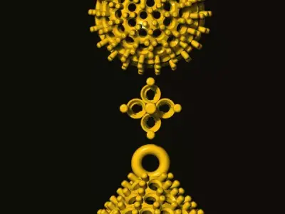 jumka gold pendant 3D print model