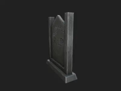 Gravestone Low-poly 3D model 2