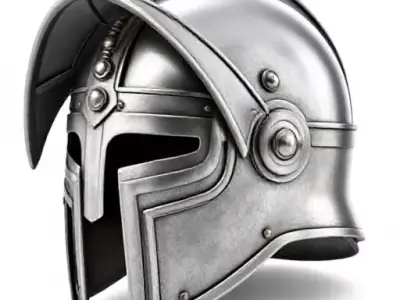 Steel Plate Knight Helmet Low-poly 3D model