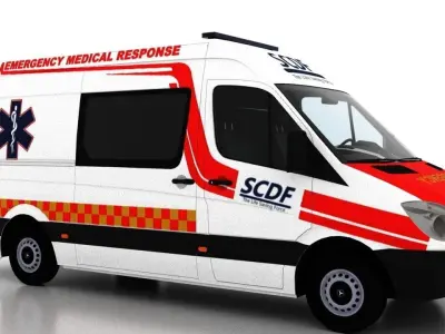 Mercedes Benz Sprinter L2H2 2009 Singapore Ambulance 3D model