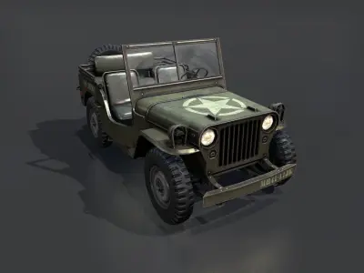 Low Poly Willys MB Low-poly 3D model