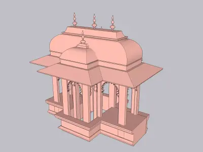indian jodhpuri stone chatri temple 3D model purchase
