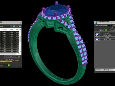 Antique Halo Style Emerald Proposal Twist Band Ring 3D print model