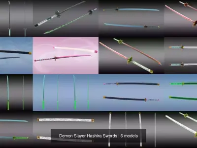 Demon Slayer Hashira Swords 3D Model Pack