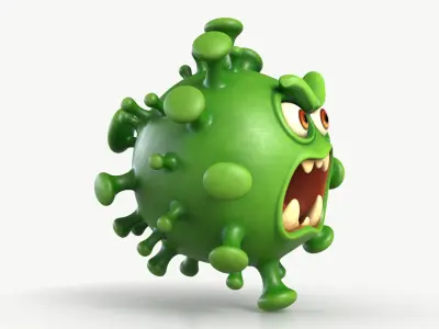 Cartoon Virus 1 3D model