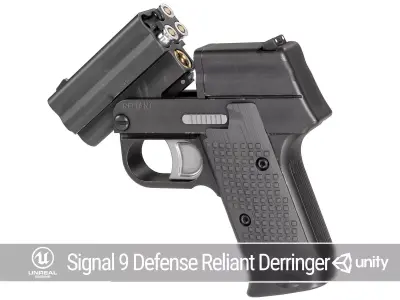 PBR Signal 9 Defense Reliant Derringer Low-poly 3D model