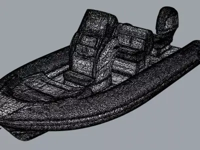 RIB Boat - Fluke 60 3D model