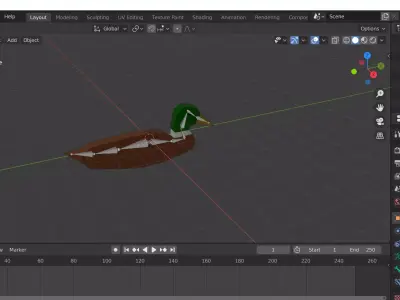 Low poly duck Free low-poly 3D model