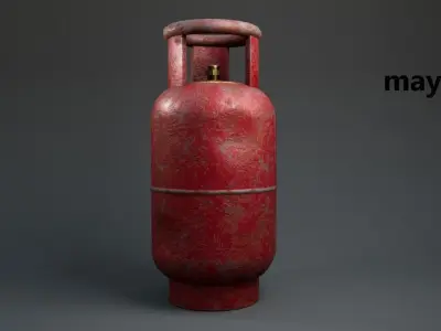 Gas cylinder Low-poly 3D model 4