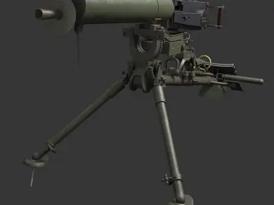 Maxim Heavy Machine Gun   Maxim gun 3D model