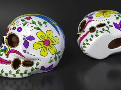 Mariachi Skull with Sombrero 3D model