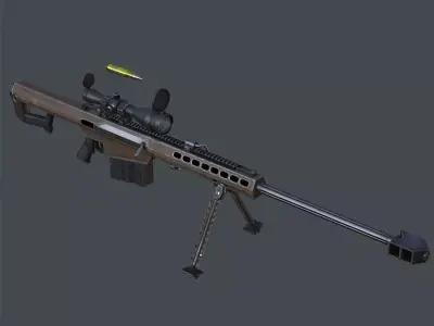 3DRT - Modern Firearms Animated - M107 Low-poly 3D model