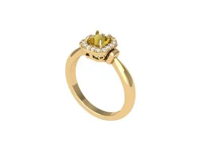 Radiant Solitaire Ring 3D print model order