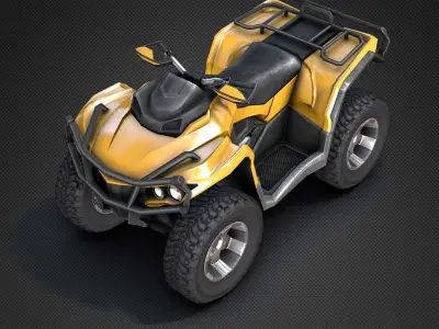 ATV Four-Wheeler Vehicle Low-Poly Low-poly 3D model
