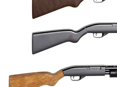 shotgun pack Low-poly 3D model
