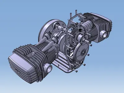 Engine motorcycle Dnepr MT-11 3D model