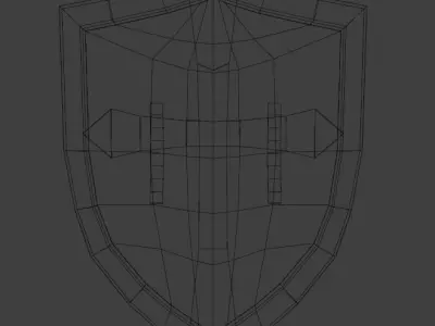 Medieval Shield Game-Ready Ultra Low Poly Low-poly 3D model