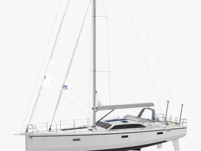 Offshore Sailing Yacht 3D model