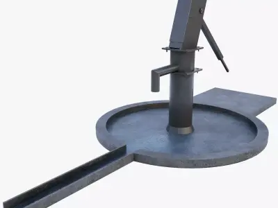 Vintage Water Hand Pump Low-poly 3D model - GameReady Low-poly 3D model