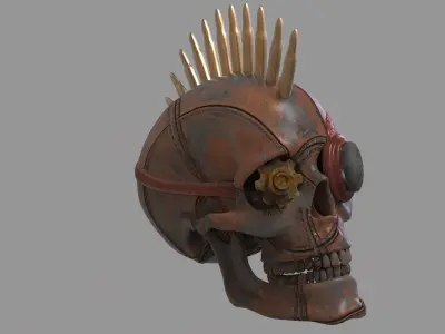 Steampunk Skull 3D model