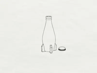 Fallout Nuka Cola Bottle and Cap Miniature Prop Replica 3D print model
