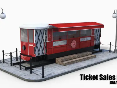 Ticket Sales Point Galata Kulesi istanbul 3D model
