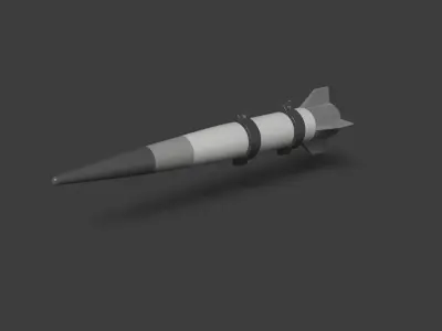 HVP missile Low-poly 3D model