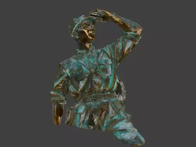 Military sculpture warrior military battle war hero soldier 3D print model 6